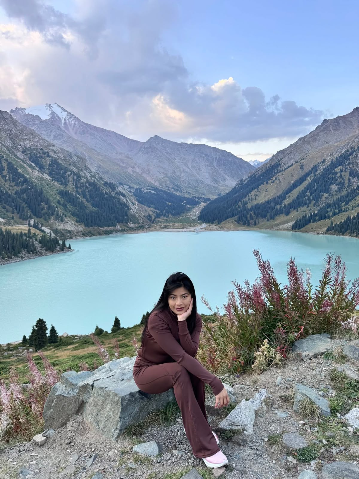 Traveler at Kolsay Lakes